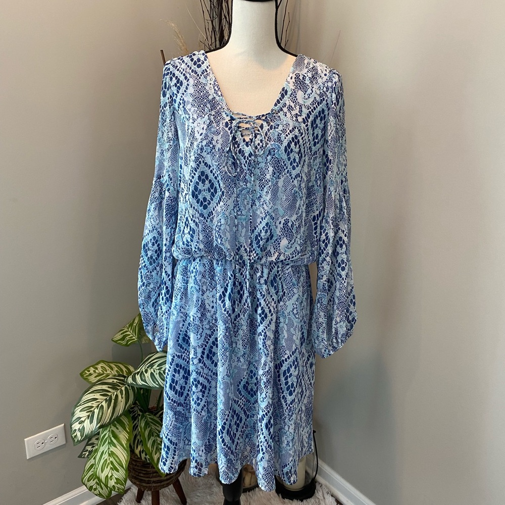 ✨Betsey Johnson (NWT) Blue Chiffon Boho Dress 14✨